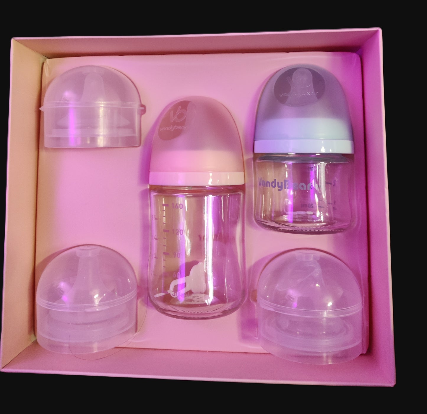 Premium Borosilicate Glass Feeding Bottle Gift Set