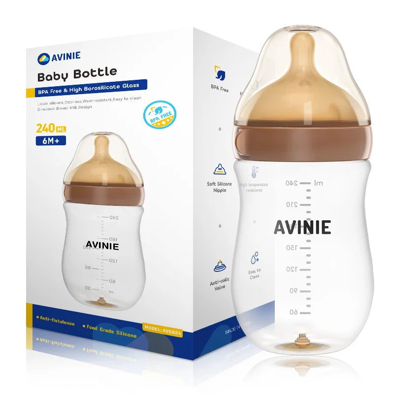 160/240ml High Borosilicate Glass Baby Bottle