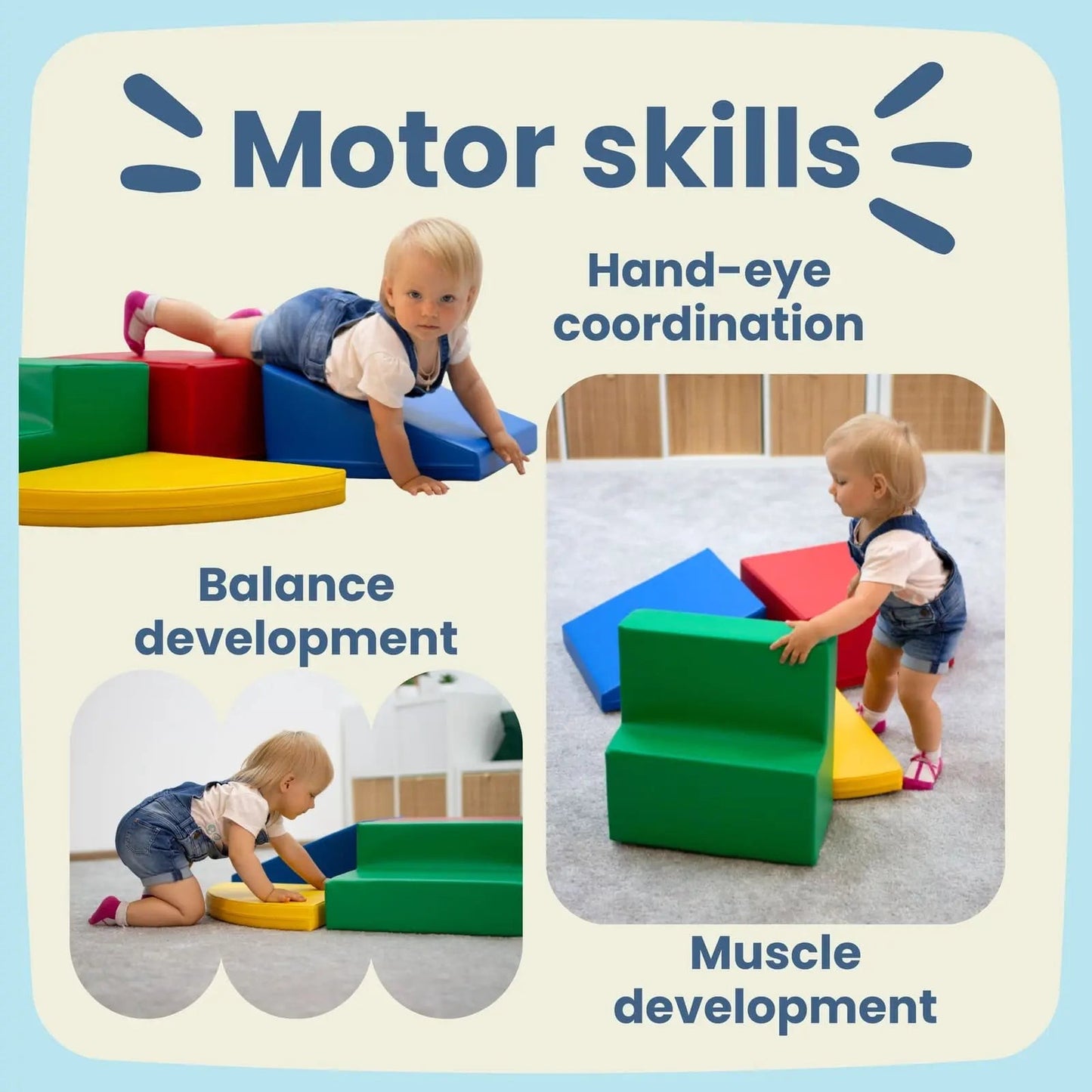 Soft Play 6 Foam Block Set - Pastel Pink Explorer