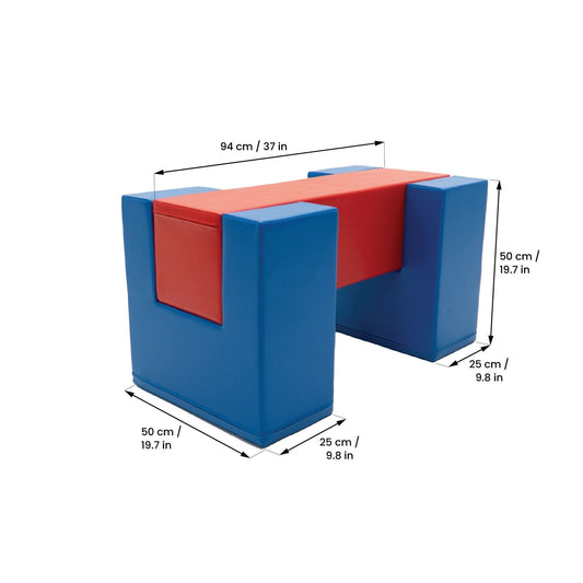 Soft Play Activity Set Balance Bridge - Blue & Red